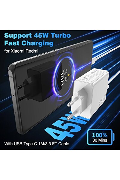 intermax Xiaomi Uyumlu 45 Watt Hızlı Şarj Aleti Seti Adaptör Kablo