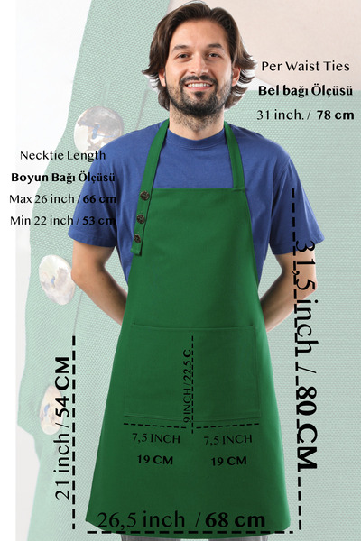 TOSHE Kitchen Apron Waterproof Chef Apron with 2 Wide Pockets Barista Apron Apron