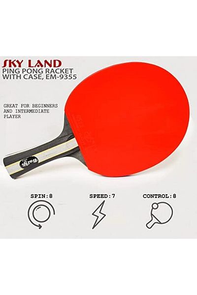 Skyland Sports Table Tennis Racket Set Em-9355 | 2 Ping Pong Rackets, 3 Balls & Case, Professional Tt Racket