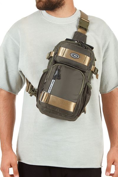 Newish Polo Ανδρική γκρι τσάντα στήθους Τσάντα ώμου Τσάντα χιαστί Oxford υφασμάτινο casual ανδρικό σακίδιο πλάτης