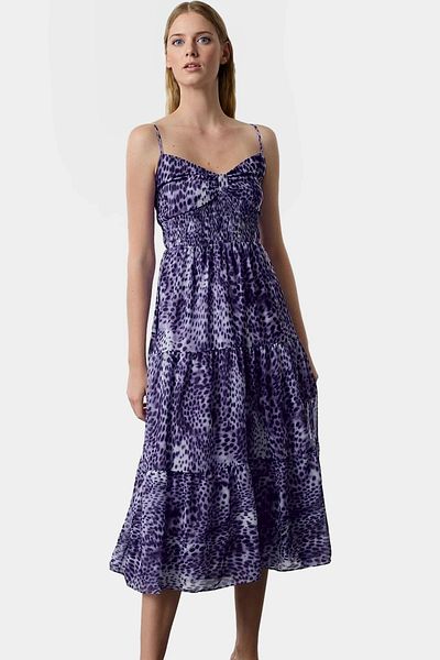 PayBuy Animal Patterned Chiffon Midi Dress Comfortable Fit Summer Casual Style Professional Look Distinguished Material