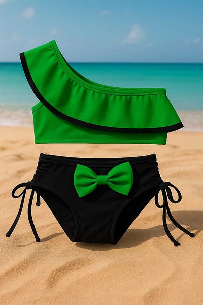 My Kids Wear Παιδικό σετ μπικίνι με μισό μανίκι φιόγκο και δέσιμο στην πλάτη