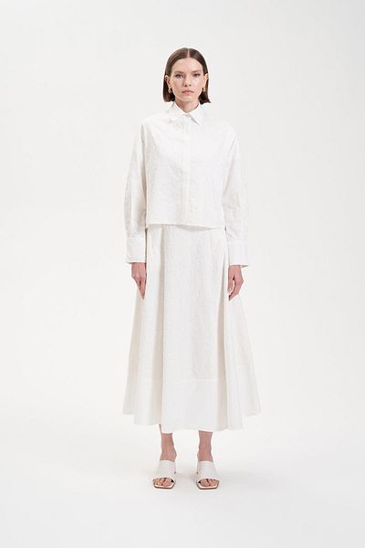 TERZİ DÜKKANI White Silvia Embroidery Set - With Skirt