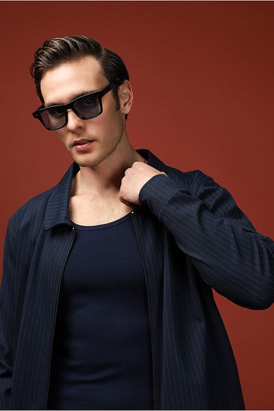 Kiğılı Seasonal Polo Neck Regular Fit Striped Zippered Sweat Coat