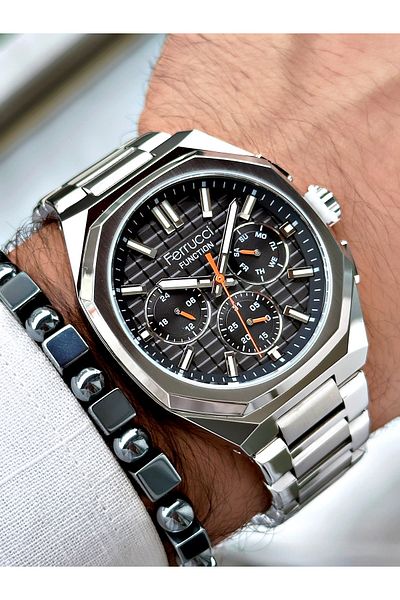 Ferrucci Function Black Dial Function Men's Wristwatch 2 Years Warranty Original