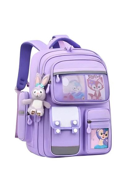 Generic Girl's School Backpack Waterproof Book Bag With Compartments And Doll Pendant