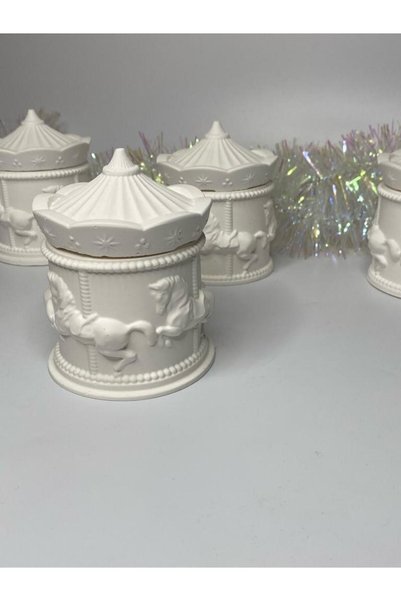 Görke Tasarım 10 Item(s) Carousel Concrete Candle Holder Baby Birth Favor, Baby Mevlid Favor, Birthday