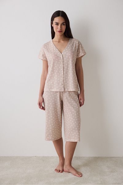 Penti Lucy Pointel Beige Capri Pajama Set