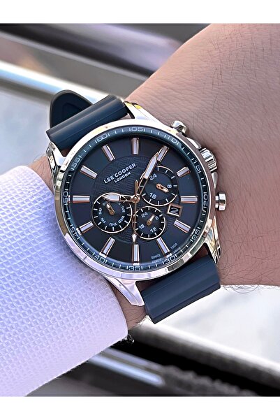 Lee Cooper Gri Silikon Kordon Iç Fonksiyonları Aktif 50mt Suya Dayanıklı Erkek Kol Saati