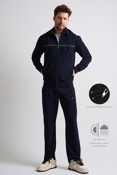 Shooter Sportswear Κλασικό ανδρικό σετ αθλητικής φόρμας Άνετη εφαρμογή με αφαιρούμενη κουκούλα