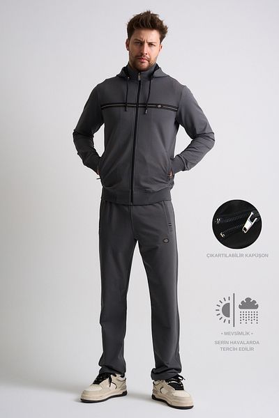 Shooter Sportswear Κλασικό ανδρικό σετ αθλητικής φόρμας Άνετη εφαρμογή με αφαιρούμενη κουκούλα