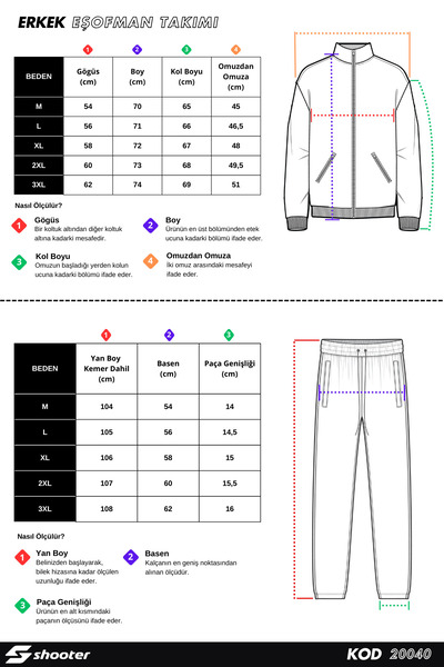 Shooter Sportswear Σετ ανδρικής φόρμας Luxe Άνετη εφαρμογή με μανσέτες μίνιμαλ λογότυπο