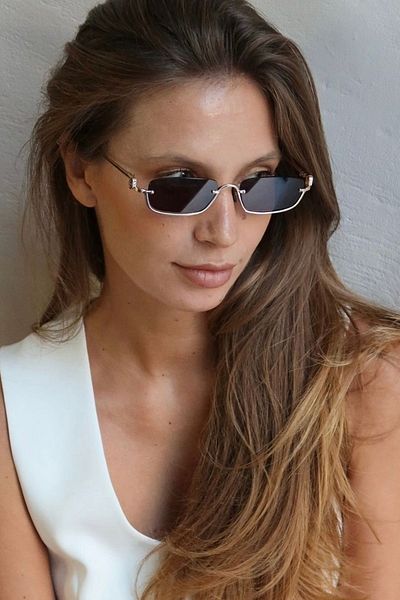 REN EYEWEAR GULITE 2024 Season نظارة شمسية معدنية باللون الأسود والفضي - نصف إطار