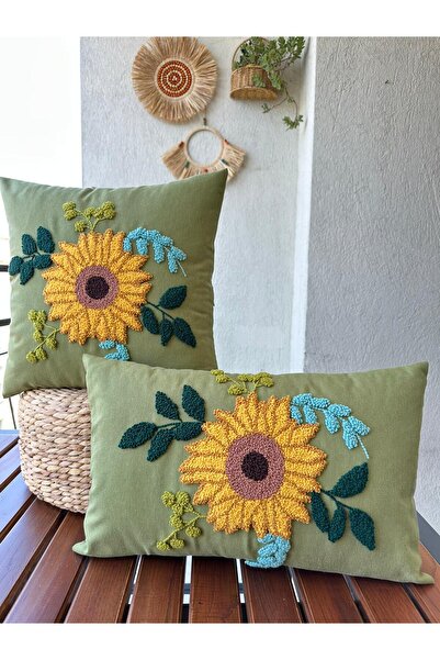 punchatolyem Sunflower Model Punchhatolyesii - Handmade Set of 2 43x43 Green ...