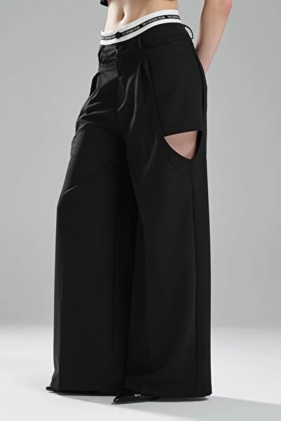 tw3 Pantaloni largi pentru femei cu aspect de pantaloni scurți laterali