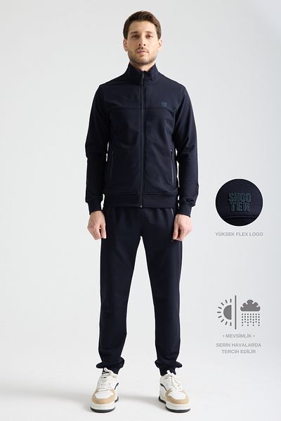 Shooter Sportswear Σετ ανδρικής φόρμας Luxe Άνετη εφαρμογή με μανσέτες μίνιμαλ λογότυπο
