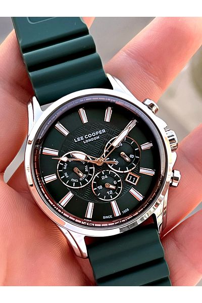 Lee Cooper Silicone Cord Inner Functions Active 5 Atm Water Resistant Men Wrist Watch Elc08063.377