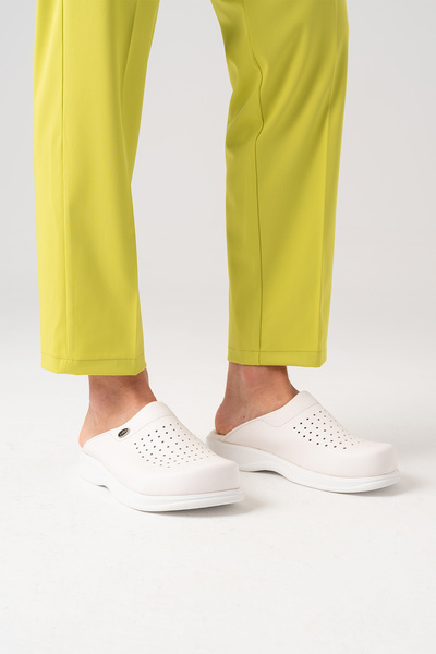 ÇİZGİ MEDİKAL Λευκές ανδρικές παντόφλες Prestij Cool Sabo Ορθοπεδικές Παντόφλες Νοσοκομείου Γιατρού Νοσοκόμας