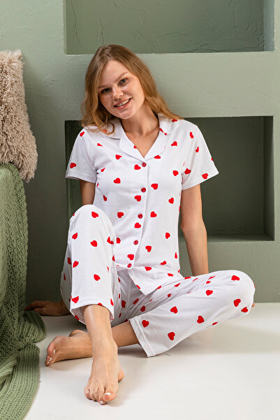 nisaNCa %100 Pamuk Düğmeli Kadın Pijama Takımı – Rahat Ve Şık Gömlek Pijama Tasarımı - Geniş Beden Aralığı