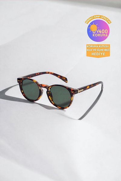 REN EYEWEAR نظارات اليشم الشمسية للجنسين مستديرة ليوبارد / رين