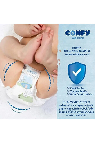 Confy Premium 4 Numara Bebek Bezi Maxi 7 - 14 Kg 96 Adet
