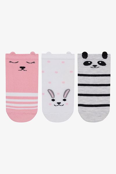 Penti 3 Pairs Cotton Panda Patterned Booties Socks
