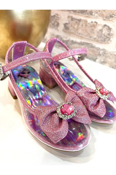ROSE SHOES KİDS Princess Stone Glass Look Silvery Shiny Heelled Shoes