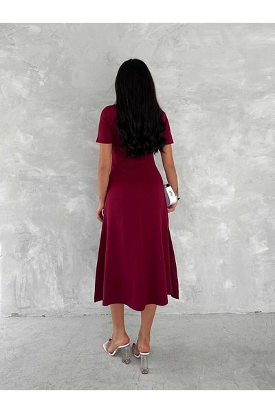 badibadii V Brooch Detailed Midi Dress