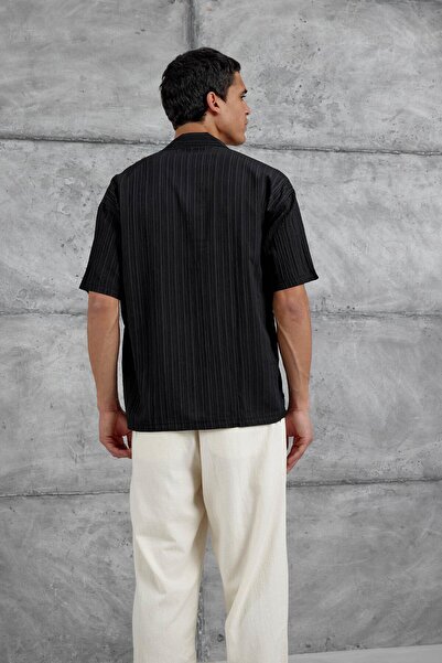 NOMARC Чорна сорочка з смужками Oversize