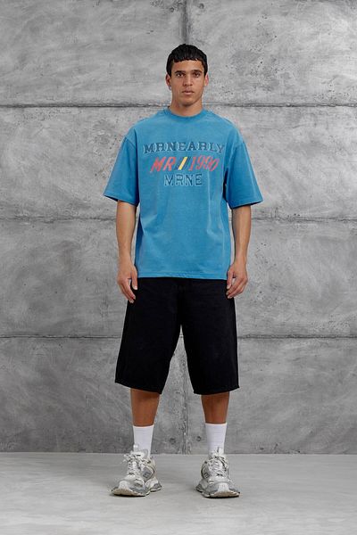 NOMARC Μπλε μπλουζάκι Mrnearly Written Oversize