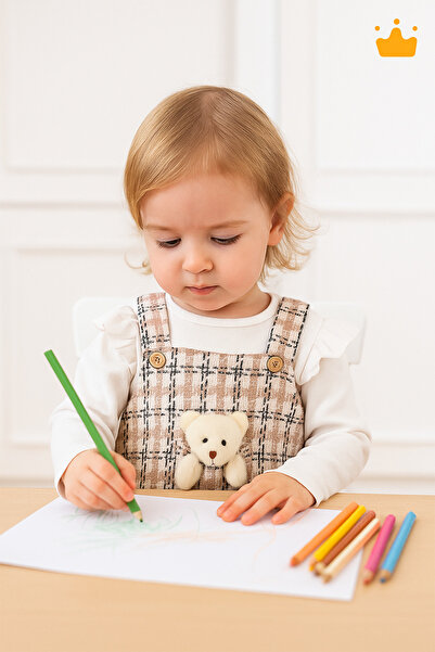 Babyhola أنيقة عيد الدب زميل اللعب تويد طفلة بادي جيليه 2 قطعة فستان مع اللعب...