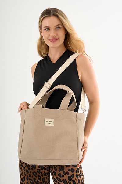 fluffy Milky Oversized High School and College School Bag - Waxed Canvas, Shoulder and Hand Bag (En: 32 Size: 29)
