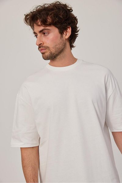 NOMARC Oversize Λευκή T-Shirt - Basic Model