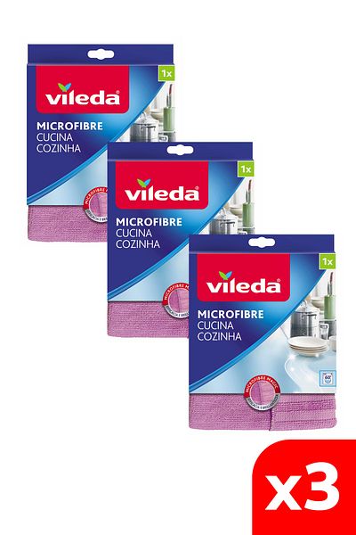 Vileda 3 Pack Microfiber Kitchen Cleaning Cloth
