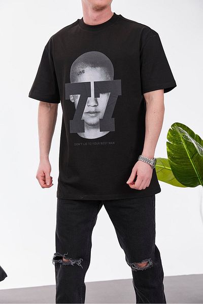 NOMARC 77 Μαύρο μπλουζάκι Dont Lie