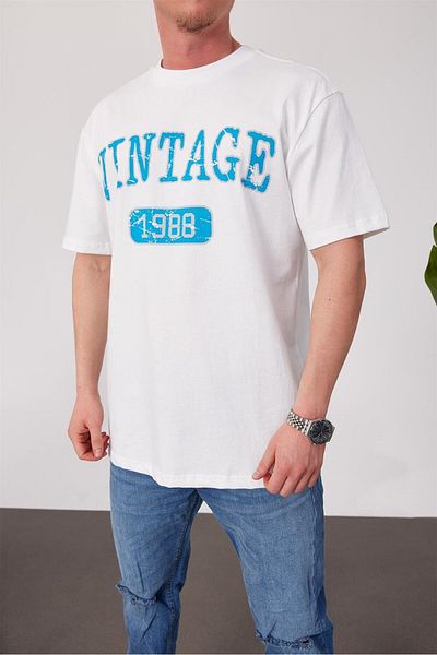 NOMARC Vintage γραπτό λευκό μπλουζάκι