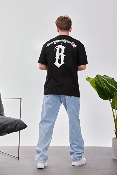 NOMARC Ανδρικό μπλουζάκι με γράμμα Β μαύρο