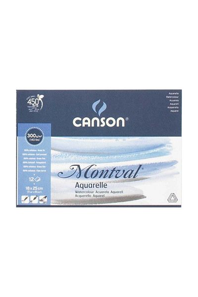 Canson Montval Aquarelle Watercolor Notebook 12 Yp. 18X25-300G