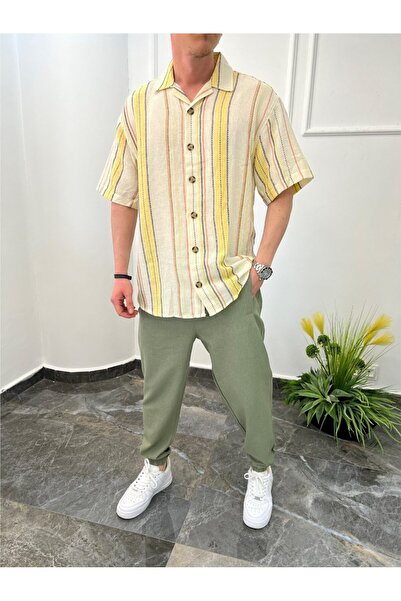 NOMARC Сорочка з короткими рукавами та жовтою смужкою