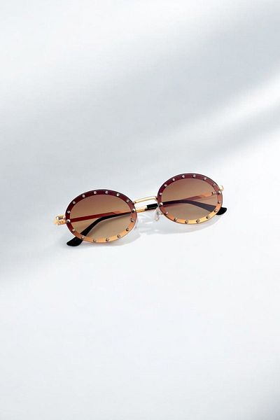 REN EYEWEAR نظارة شمسية Carlot Stone بيضاوية سوداء موديل 2024 بتصميم نسائي Uv400 /