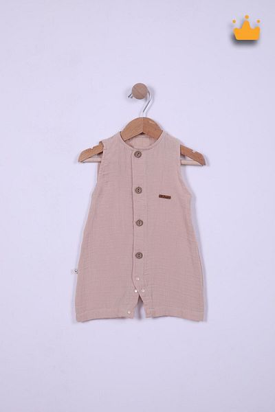 Begisa 100% Cotton Muslin Overalls for Baby Boy - Wide Straps, Snaps 22405