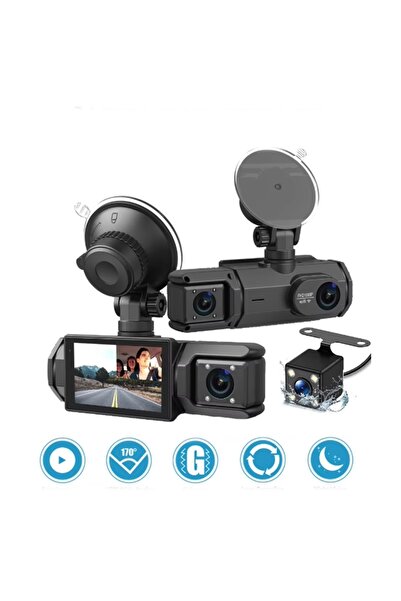 gaman S-2 1080p Araç Içi Kamera 3 Kameralı ( Ön Görüş-geri Görüş - Iç Veya Ya...