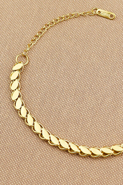 Keyifli Hayaller Arpa Çelik Bileklik - 316 L Paslanmaz Çelik Gold Bileklik 17 5cm