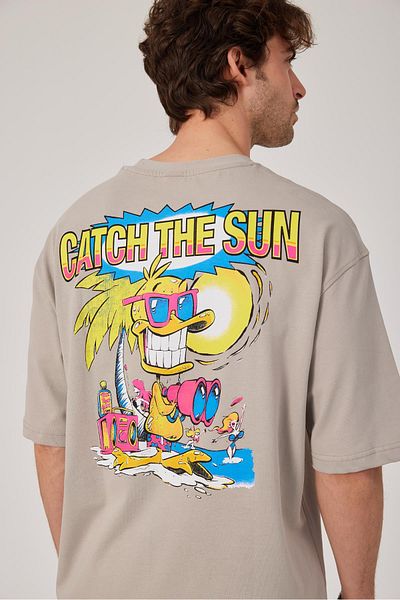 NOMARC Μπλουζάκι Catch The Sun Πολύχρωμο εμπριμέ μπεζ