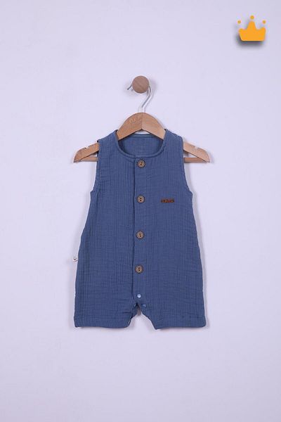 Begisa 100% Cotton Muslin Overalls for Baby Boy - Wide Straps, Snaps 22405