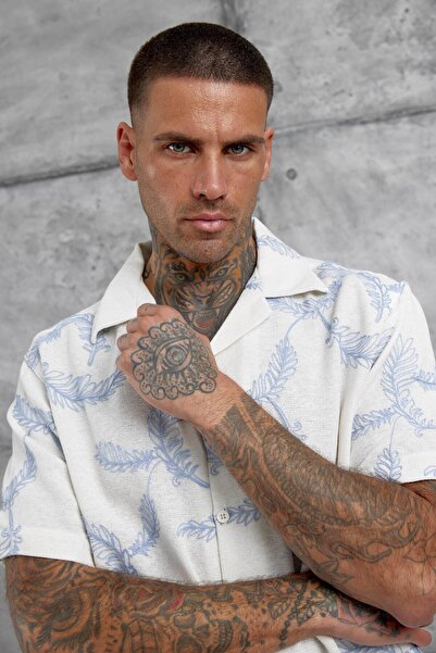 NOMARC Cămașă oversize cu model albastru