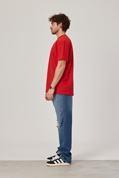 NOMARC Men's Red Oversize Basic Tshirt