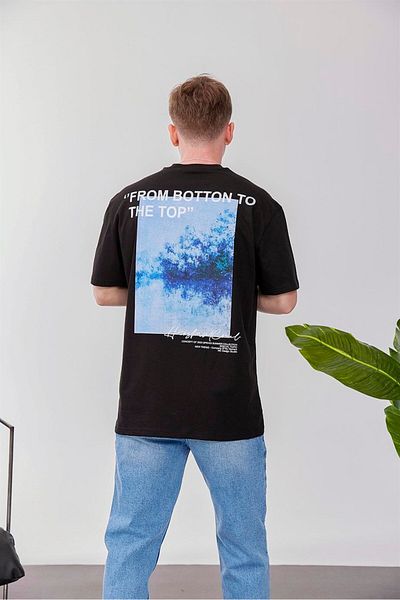 NOMARC Από το κάτω στο επάνω μαύρο μπλουζάκι