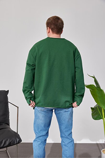 NOMARC Πράσινο φούτερ με βρώμικο γιακά