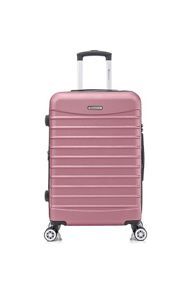 Quasar & Co. Troler Mare Extensibil, Troller Line, 77x49x31-36cm, Bagaj De Cala, 4 Roti Duble, Abs, Roz Pudrat